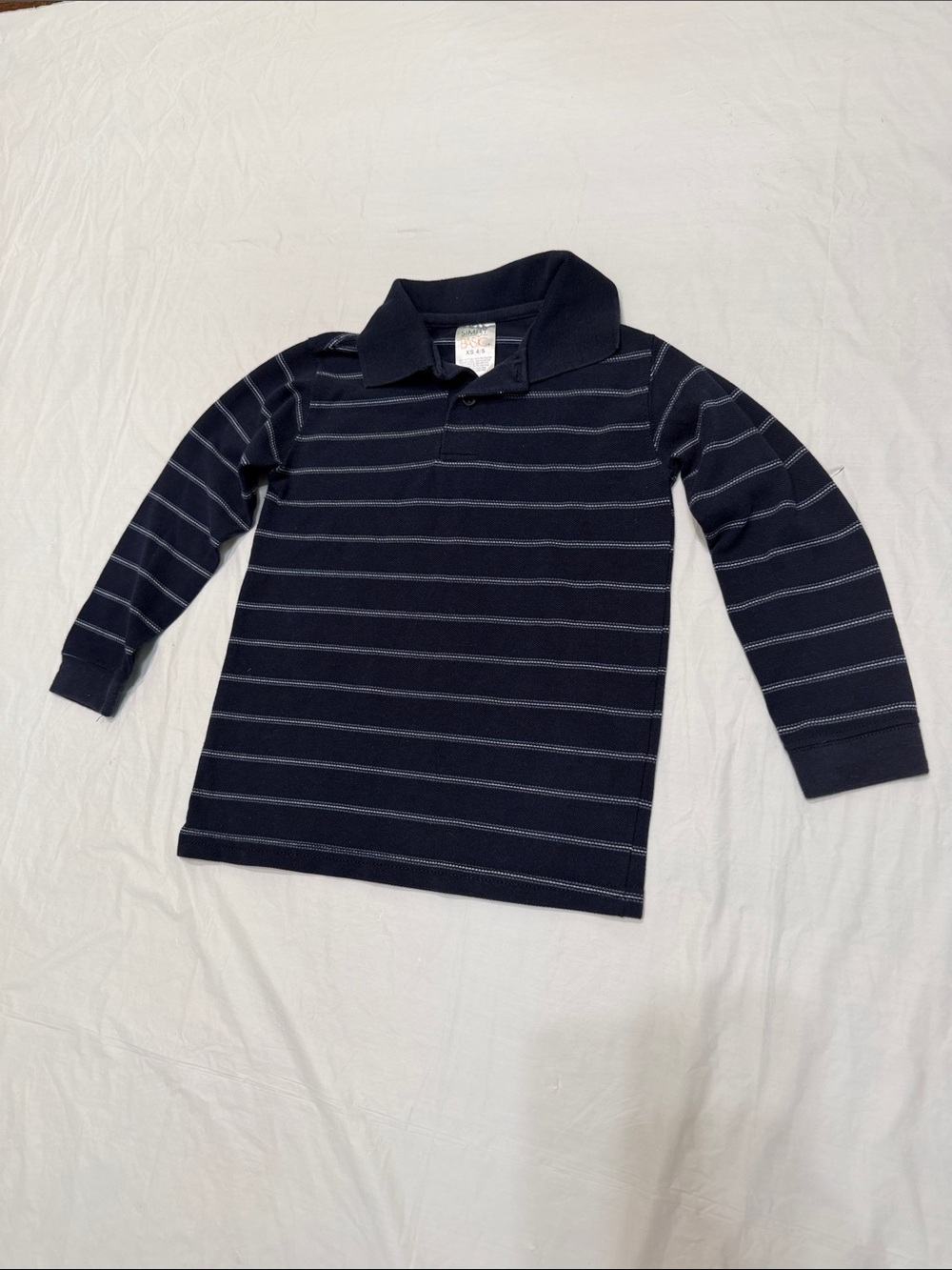Boys blue striped long sleeve shirt
